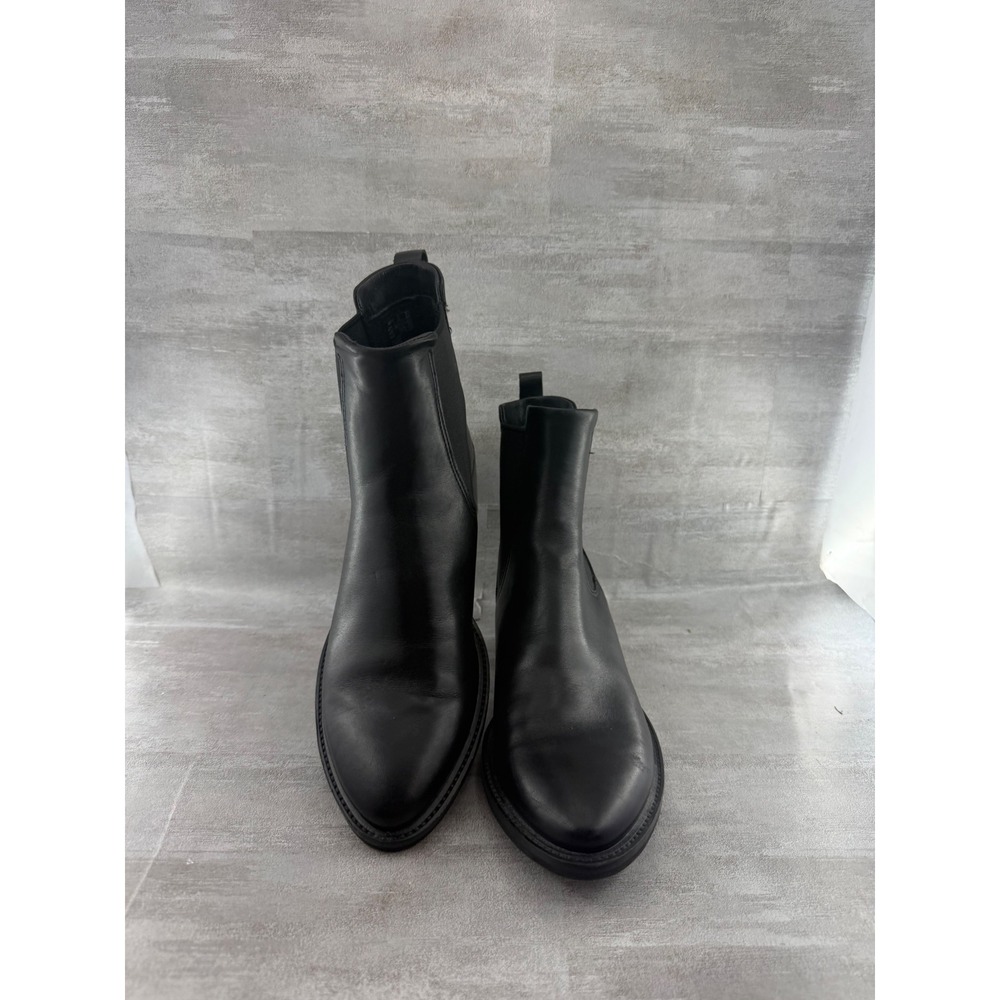 ECCO Shape 35 Black Leather Block Heel Chelsea Boots Women Sz EU 38 US 7-7.5
